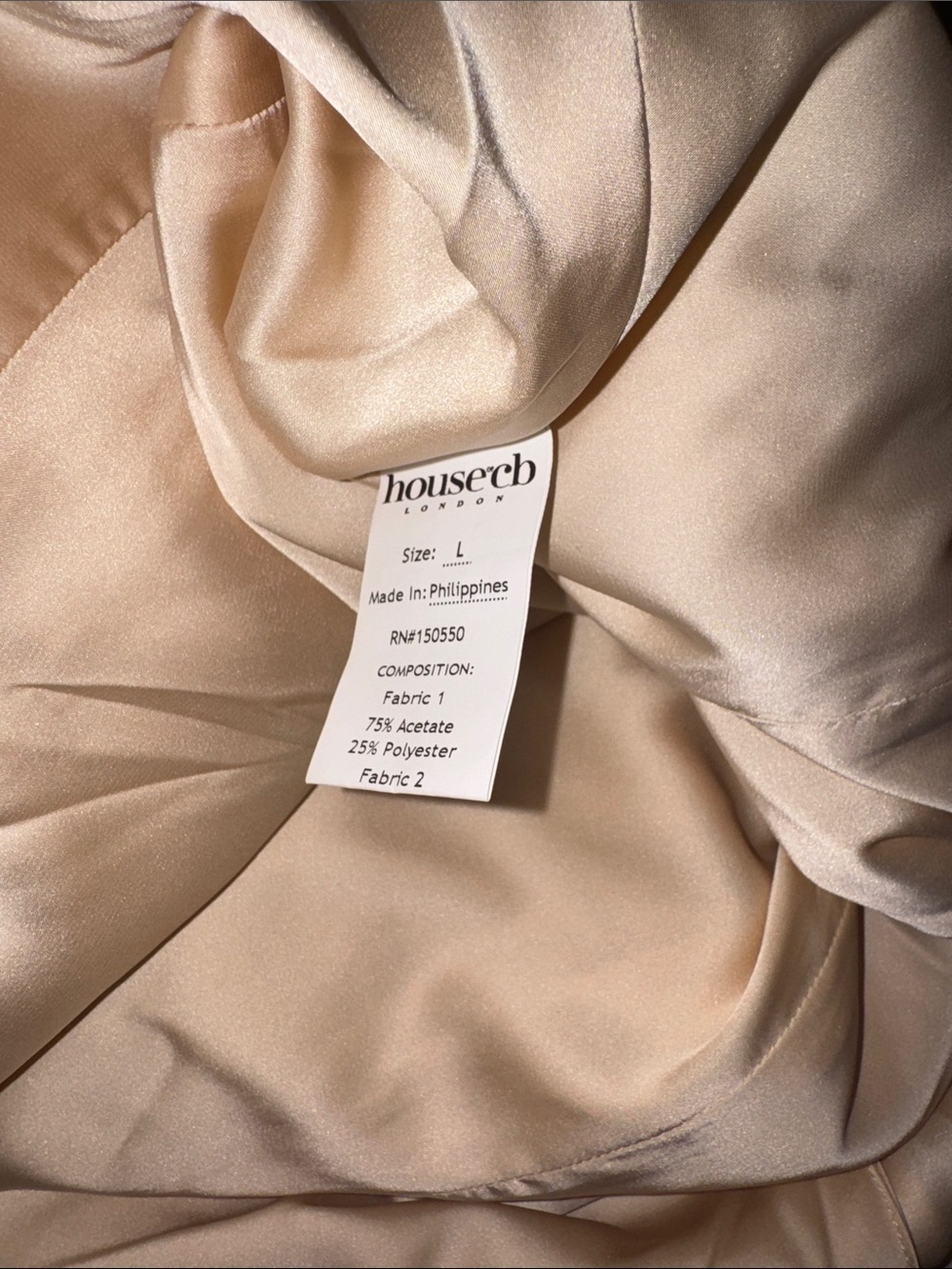 NWOT HOUSE OF CB 'Vittoria' Champagne Chiffon Floor Length Gown sz L - Picture 9 of 11